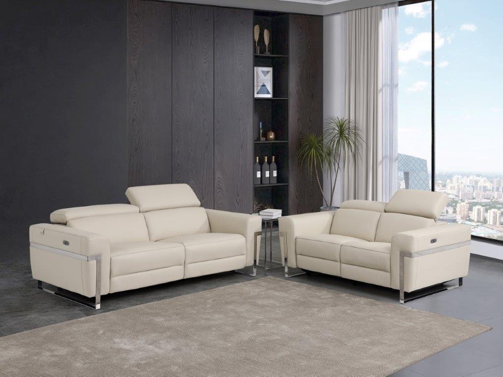 

    
Beige Top Grain Italian Leather Power Reclining Set 2Pcs Contemporary 990 Global United
