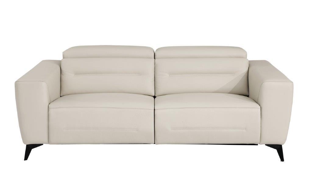 Contemporary Power Reclining Sofa 989 989-BEIGE-S in Beige Top grain leather