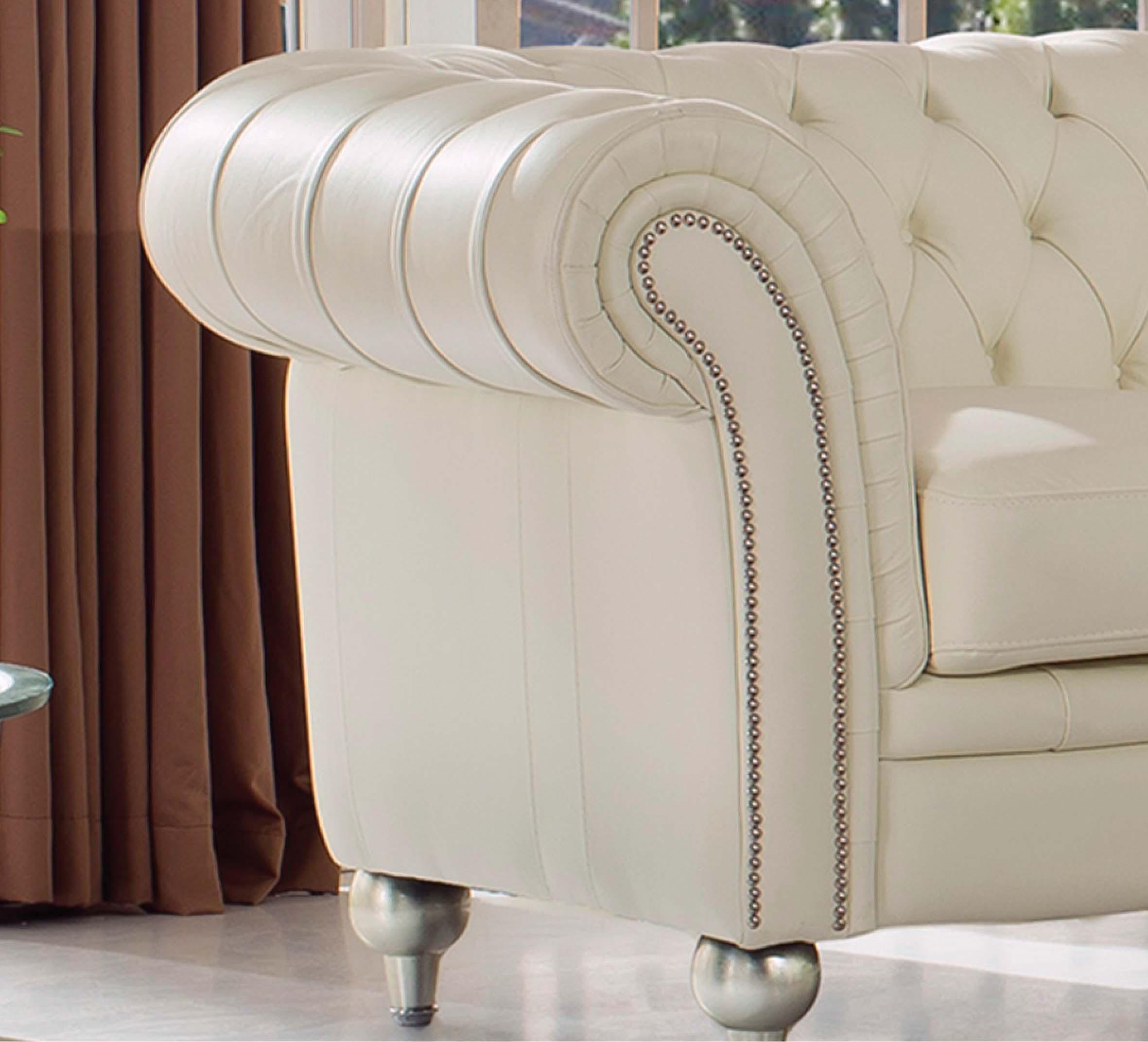 

    
ESF-287-3PC Beige Top-grain Leather Sofa Loveseat & Chair Set 3Pcs Contemporary ESF 287
