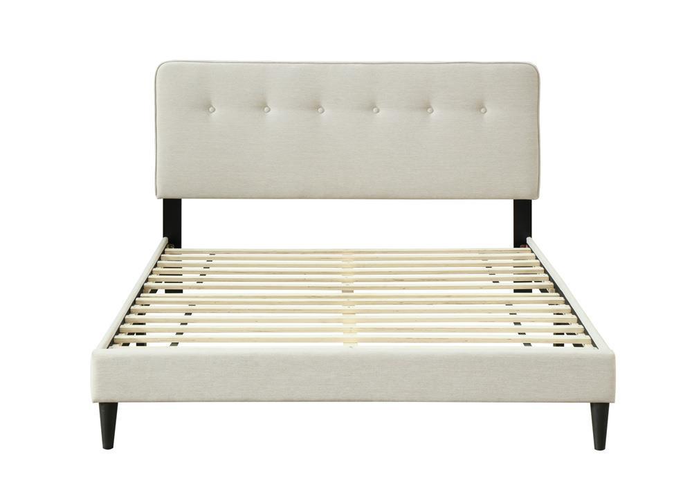 

    
Beige Upholstered Panel Queen Bed AMELIA 1130-105 Bernards Contemporary
