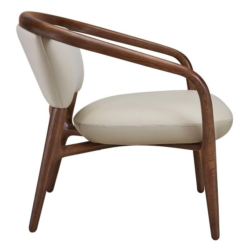 

    
Beige Vegan Leather & Walnut Accent Chair Set 2Pcs Modrest Deana VIG Mid Century

