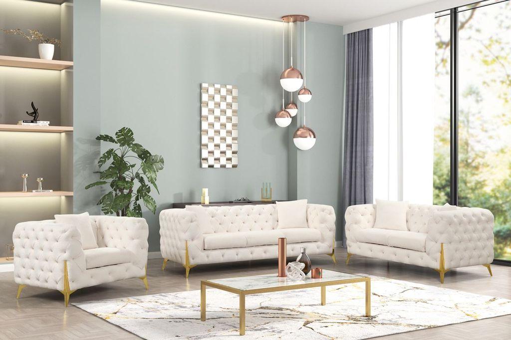 

        
Galaxy Home Furniture CONTEMPO Sofa Beige Velvet 601955549806
