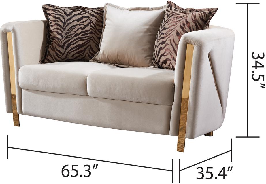 

        
601955550710Beige Velvet Fabric Upholstered 2Pc Living Room Set Chanelle Galaxy Home Modern
