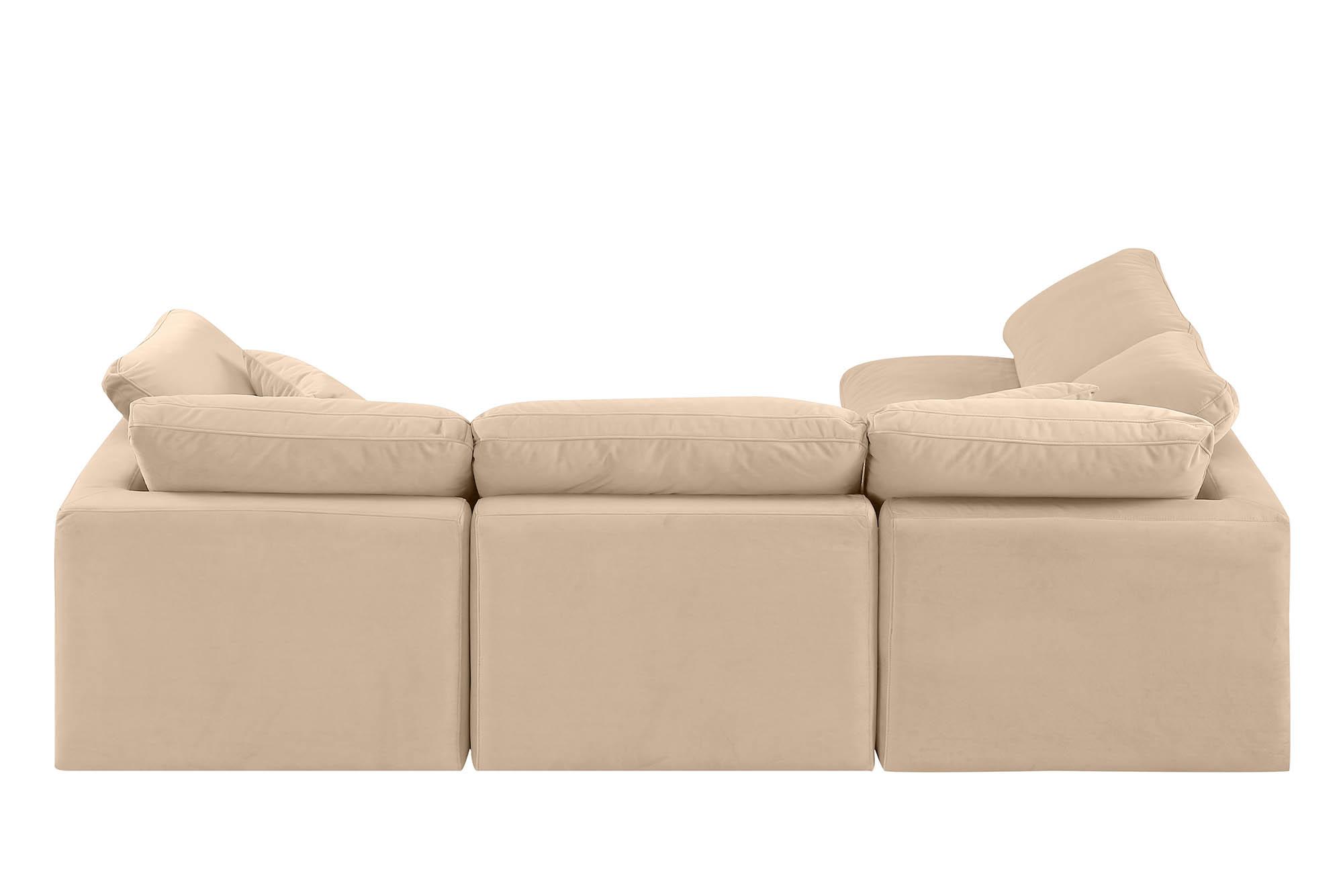 

        
Meridian Furniture INDULGE 147Beige-Sec4B Modular Sectional Sofa Beige Velvet 094308316673

