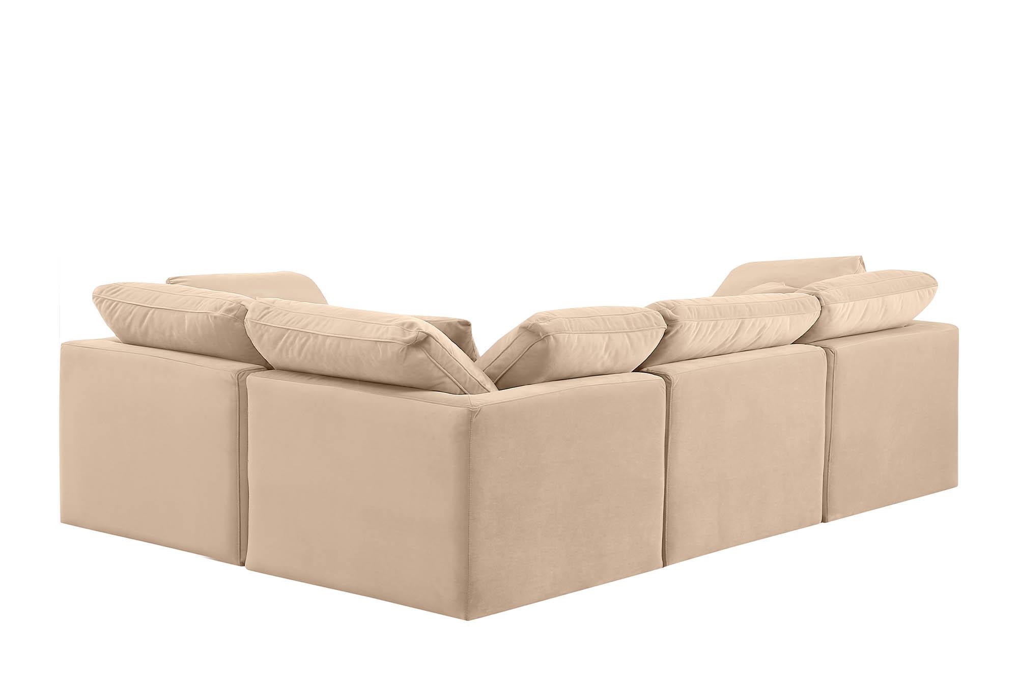 

        
Meridian Furniture INDULGE 147Beige-Sec4C Modular Sectional Sofa Beige Velvet 094308321882
