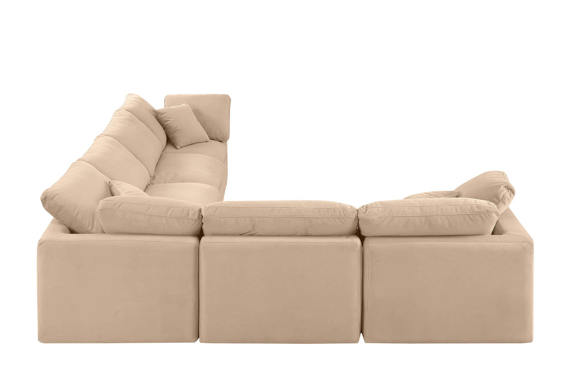 

        
Meridian Furniture INDULGE 147Beige-Sec6A Modular Sectional Sofa Beige Velvet 094308316727
