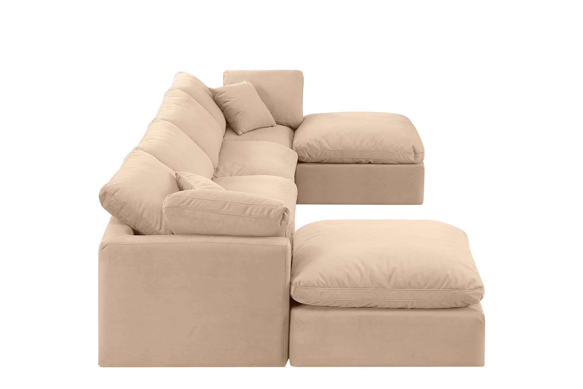 

        
Meridian Furniture INDULGE 147Beige-Sec6B Modular Sectional Sofa Beige Velvet 094308316734
