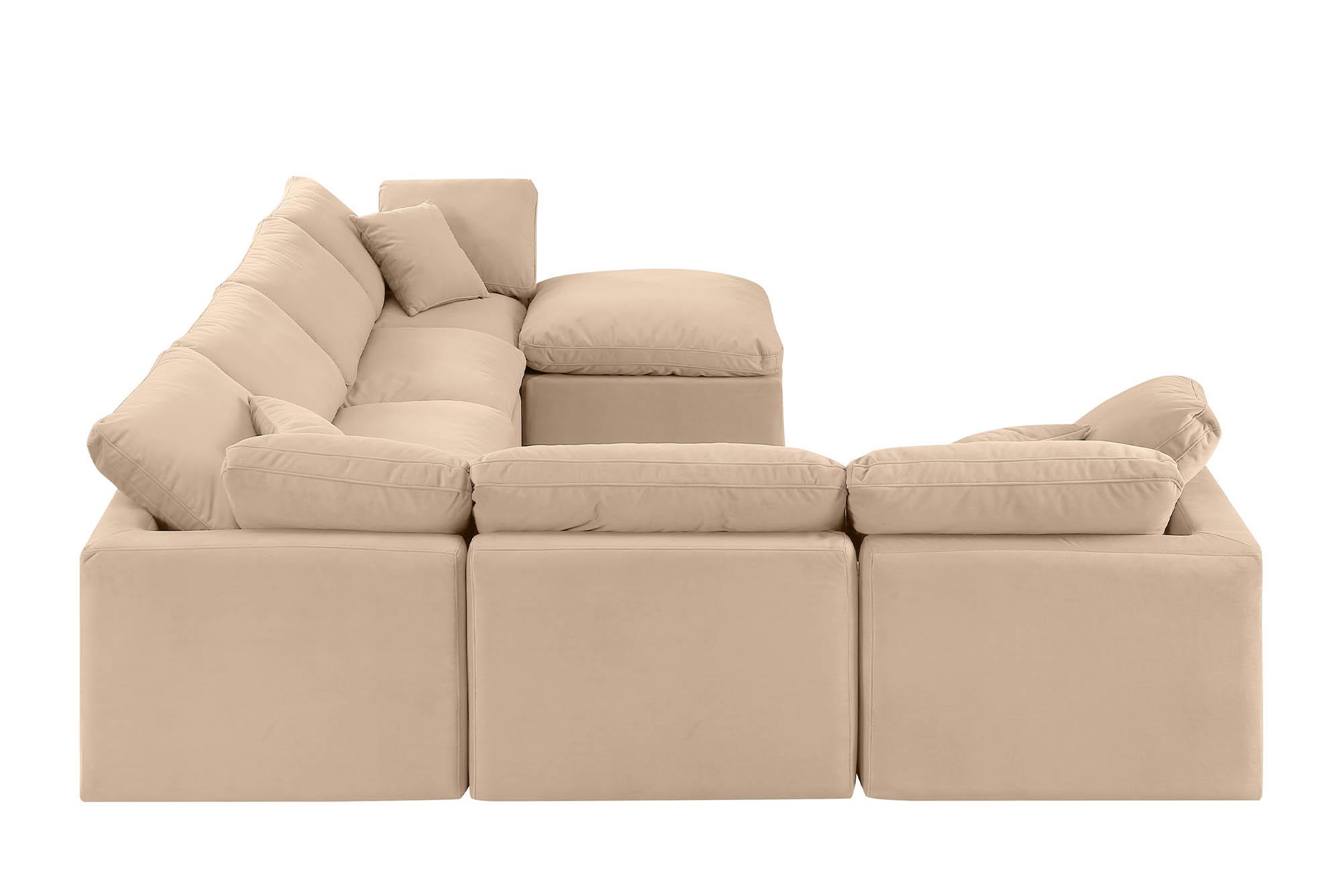 

        
Meridian Furniture INDULGE 147Beige-Sec7A Modular Sectional Sofa Beige Velvet 094308316765
