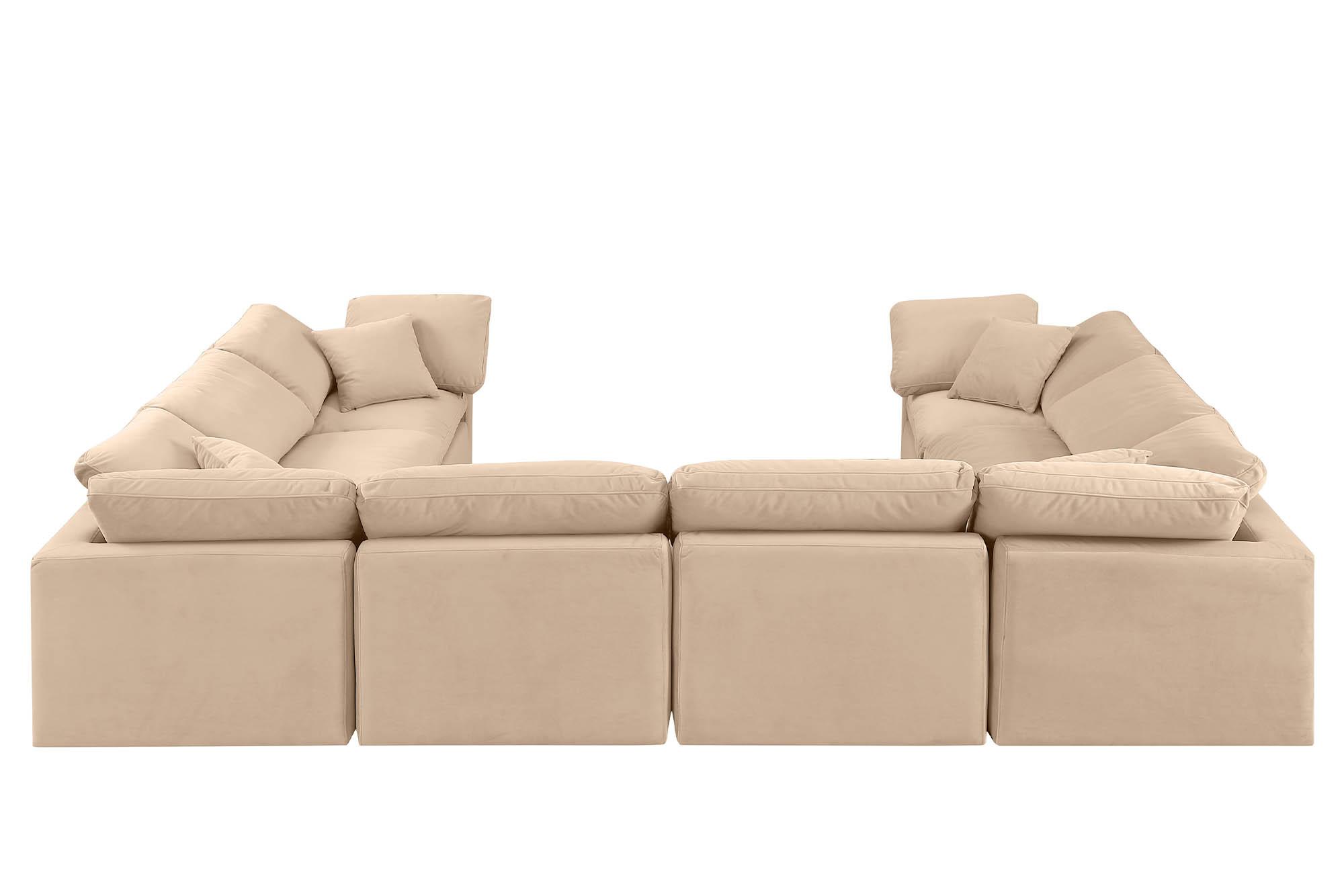

        
Meridian Furniture INDULGE 147Beige-Sec8A Modular Sectional Sofa Beige Velvet 094308316789
