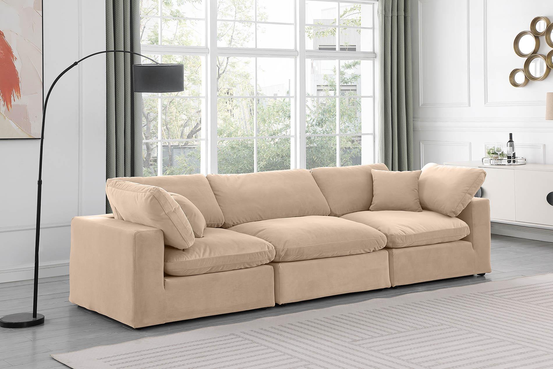 

    
Beige Velvet Modular Sofa COMFY 189Beige-S119 Meridian Contemporary Modern
