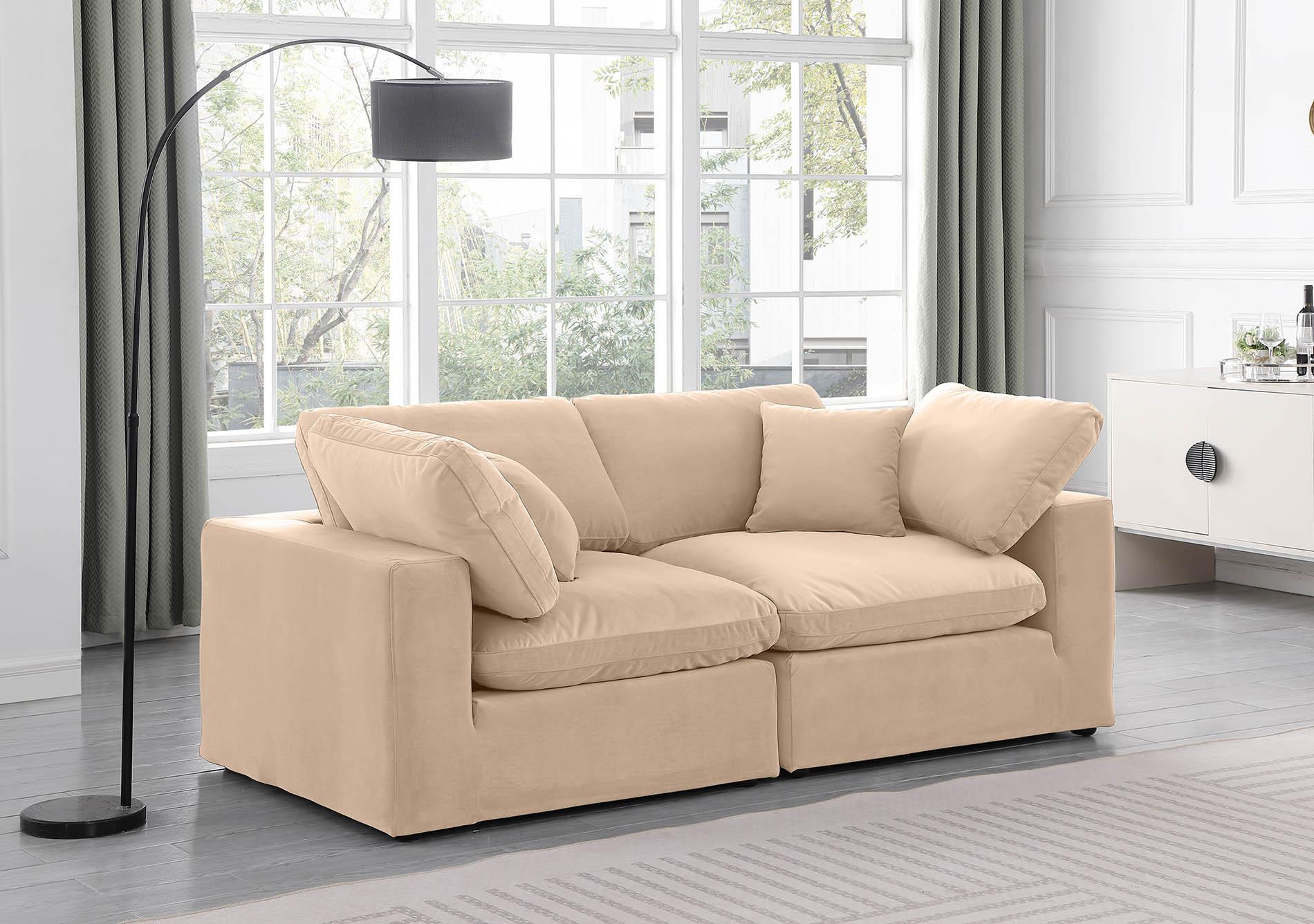 

    
Beige Velvet Modular Sofa COMFY 189Beige-S80 Meridian Contemporary Modern
