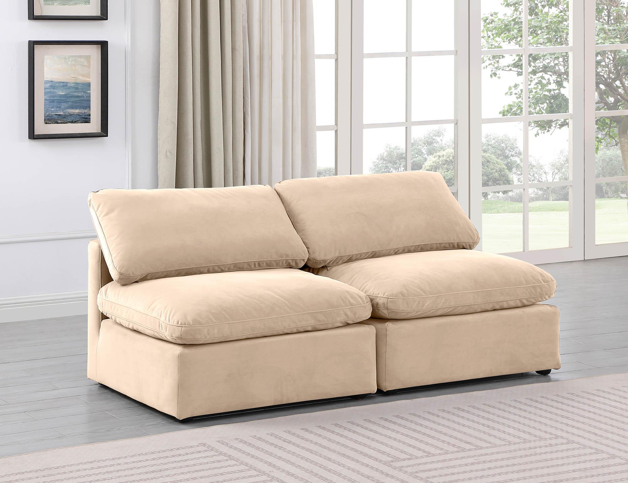 

    
Beige Velvet Modular Sofa INDULGE 147Beige-S2 Meridian Contemporary Modern
