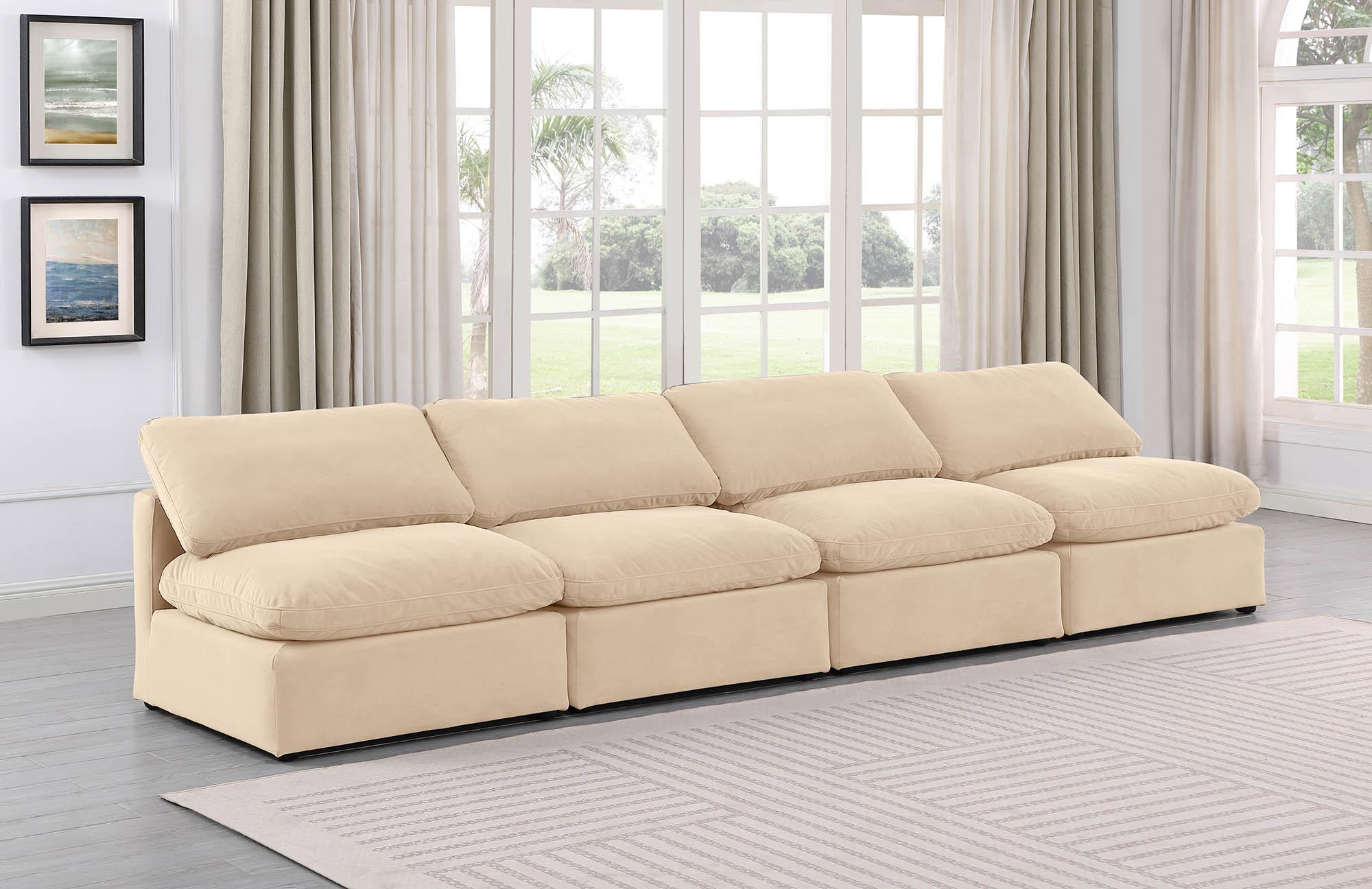 

    
Beige Velvet Modular Sofa INDULGE 147Beige-S4 Meridian Contemporary Modern

