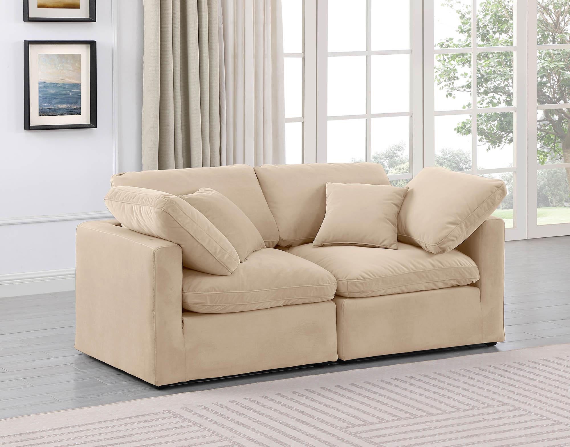 

    
Beige Velvet Modular Sofa INDULGE 147Beige-S70 Meridian Contemporary Modern
