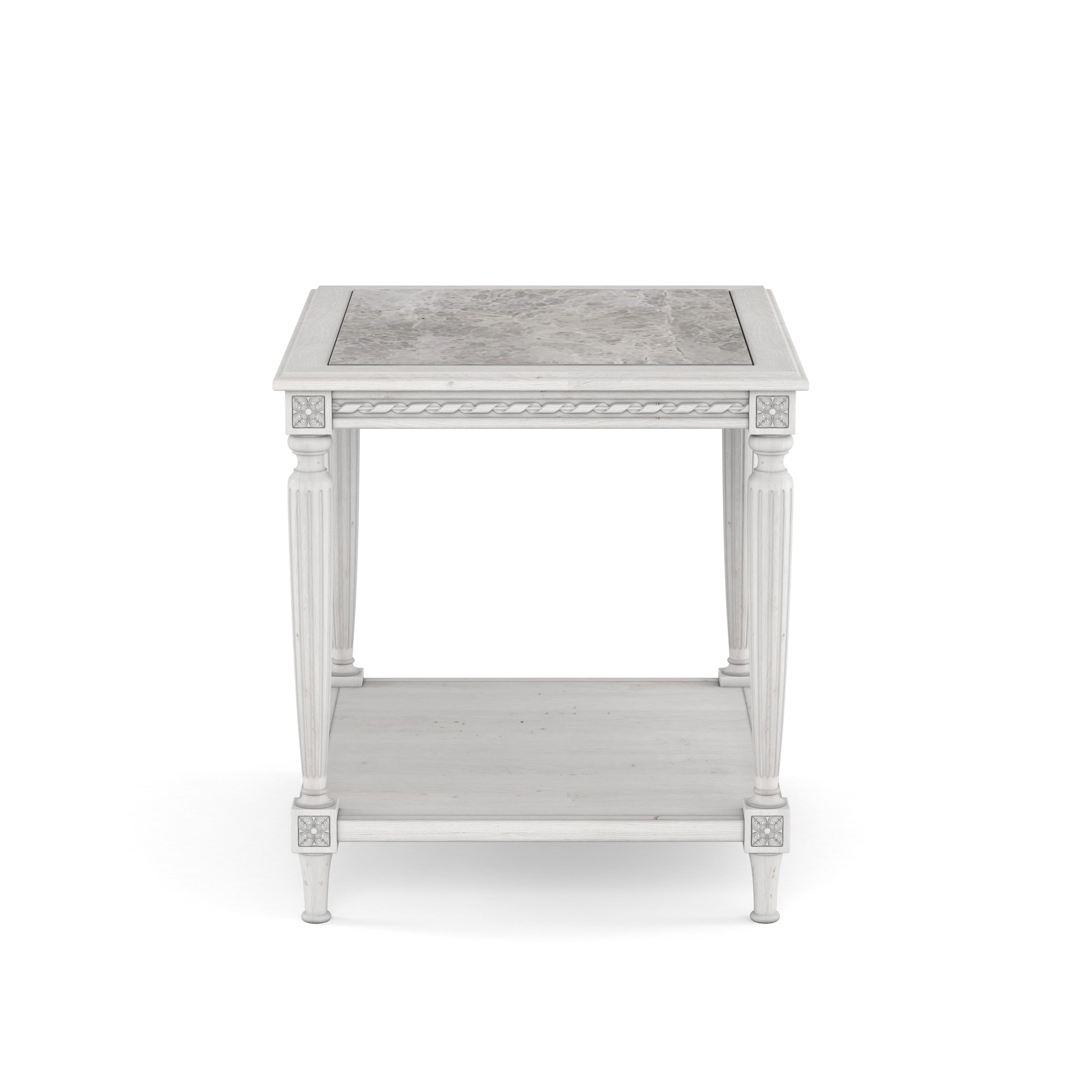 Modern, Classic, Traditional End Table Somerton 303304-2824 in White, Beige 