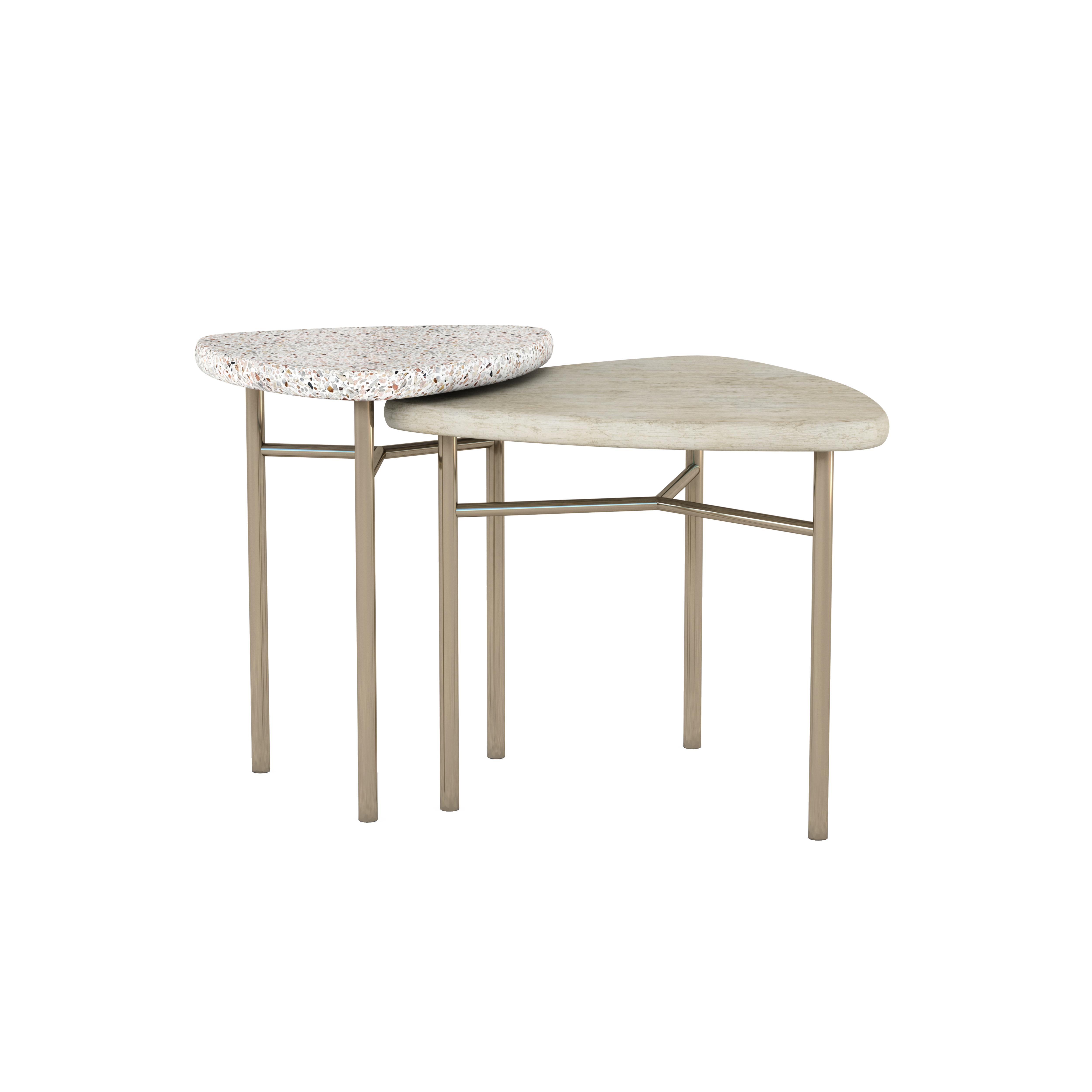 Contemporary End Table Cotiere 299365-1243 in Beige 