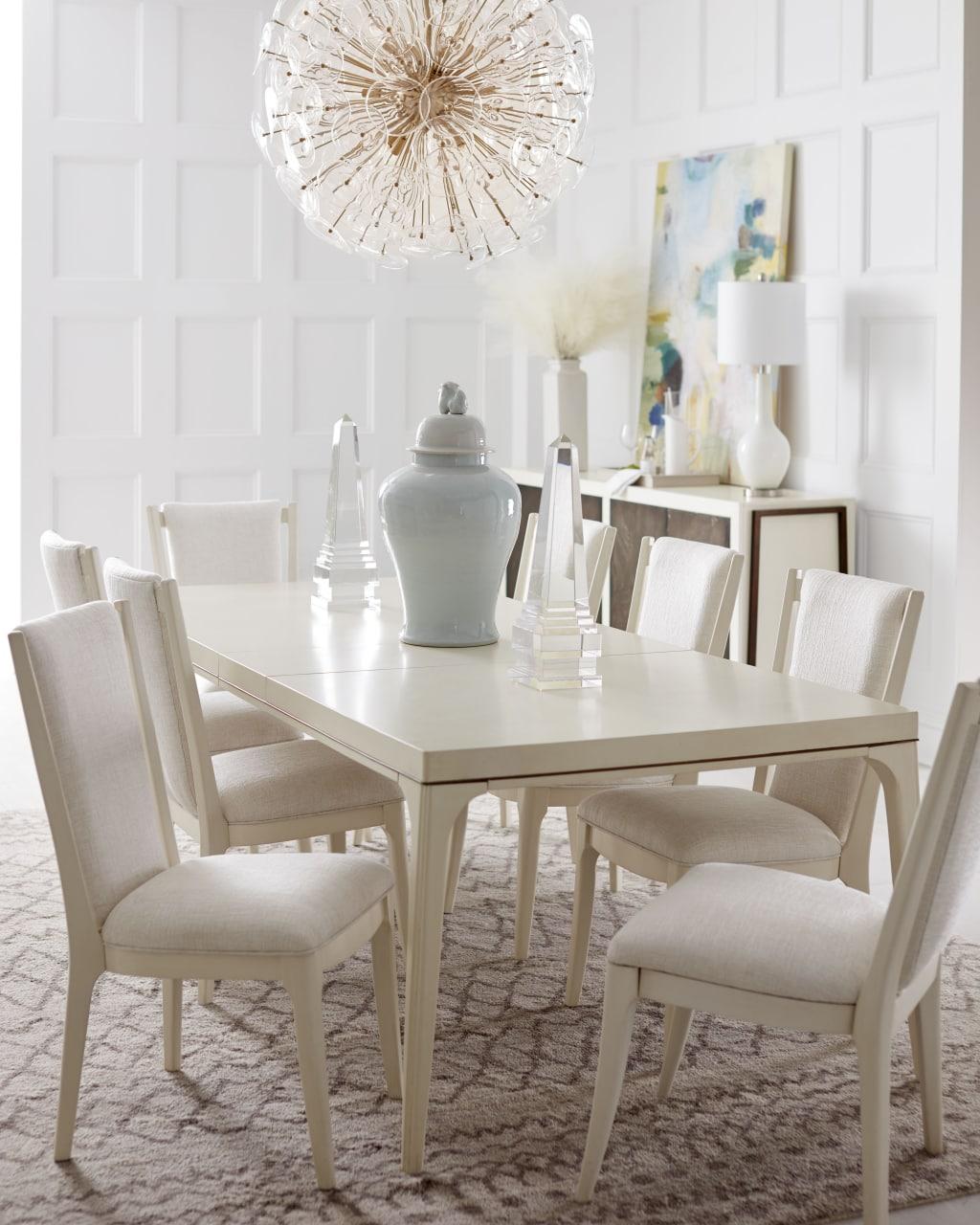 Modern, Casual Dining Table Set Blanc 289220-1040-7pcs in Beige Fabric