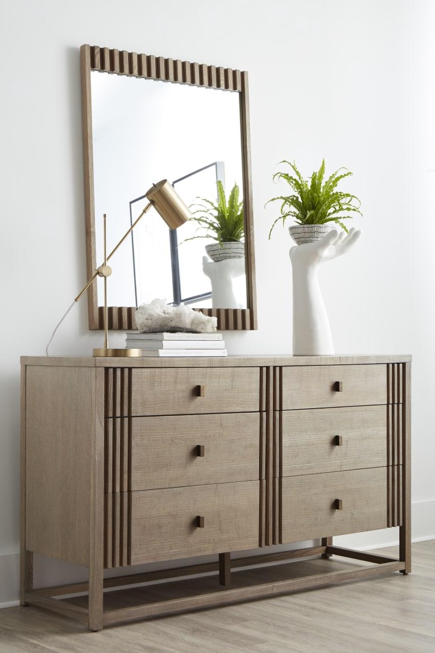 

    
Beige Wood Bedroom Dresser + Mirror by A.R.T. Furniture North Side
