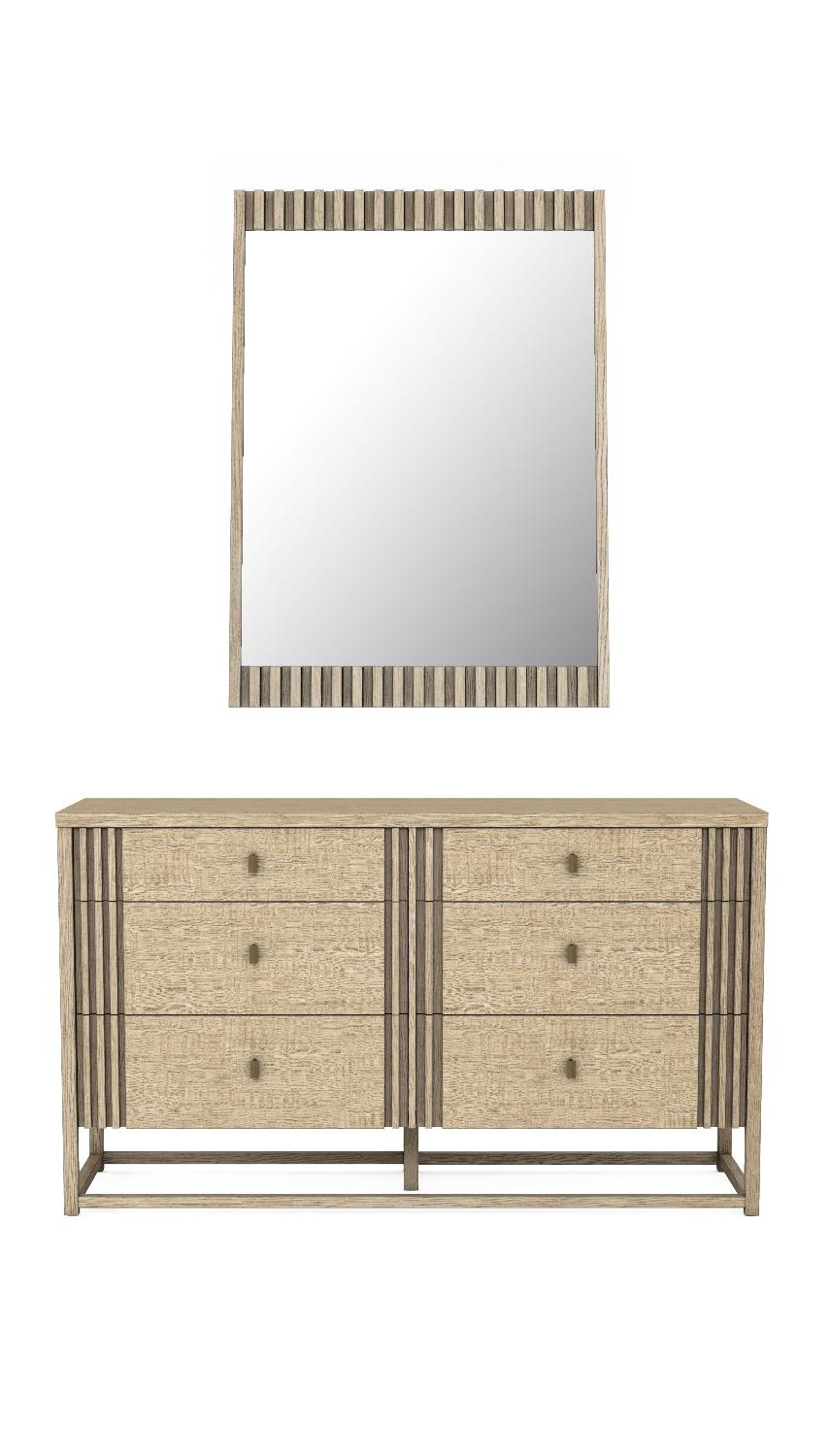 Modern, Transitional Dresser With Mirror North Side 269130-2556-2pcs in Beige 