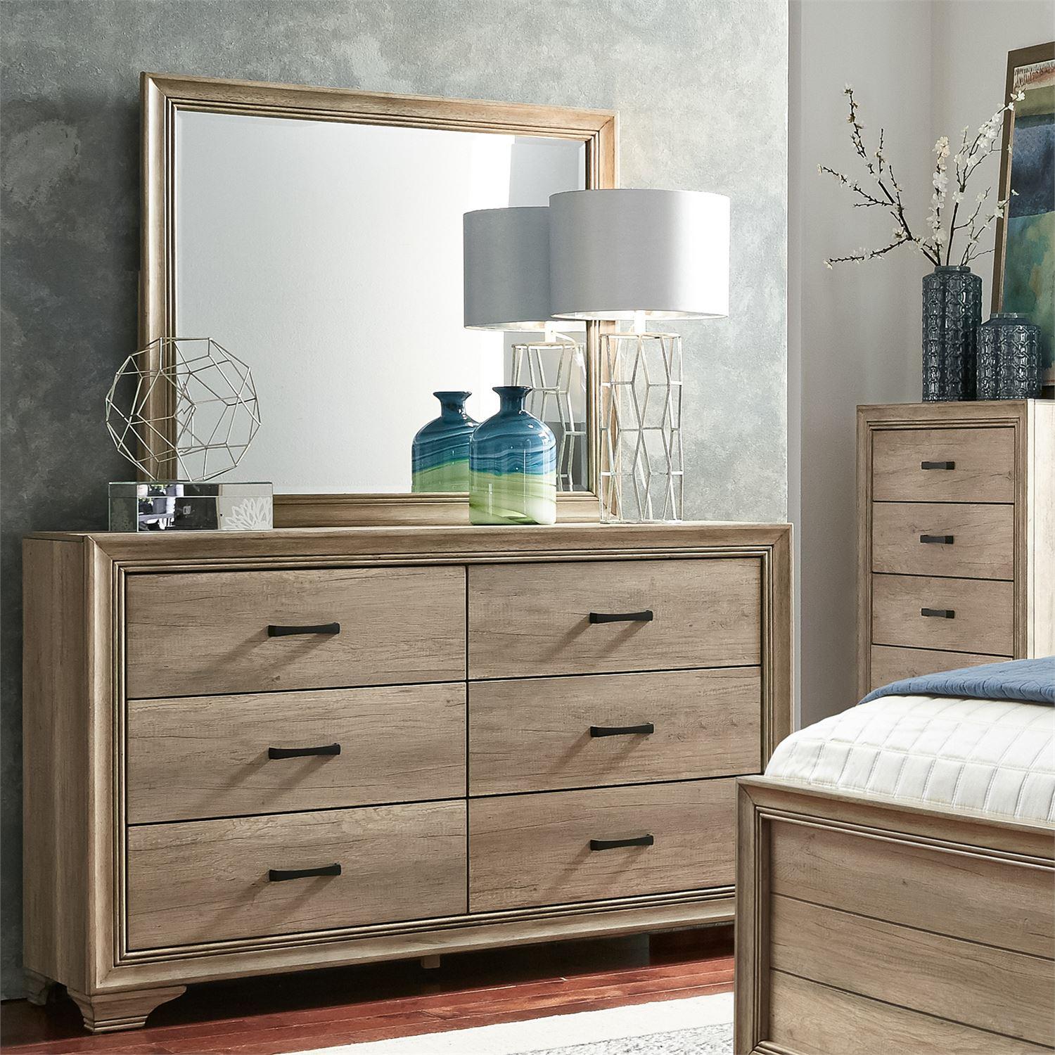 

    
Transitional Beige Dresser & Mirror 2pcs Sun Valley (439-BR) Liberty Furniture
