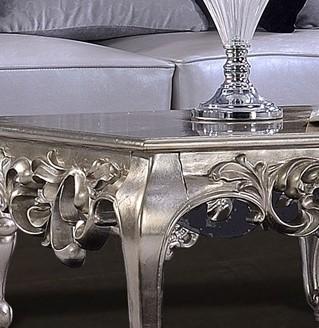 

    
Belle Silver Finish End Table Traditional Style Homey Design HD-13006
