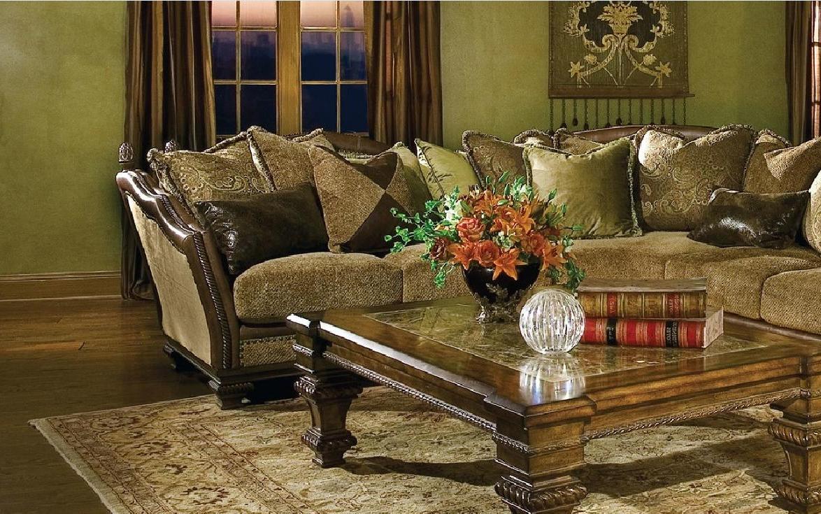 

    
Benetti's Cordicella Luxury Sectional Sofa Set Walnut Finish Wood Trim Classic 11917
