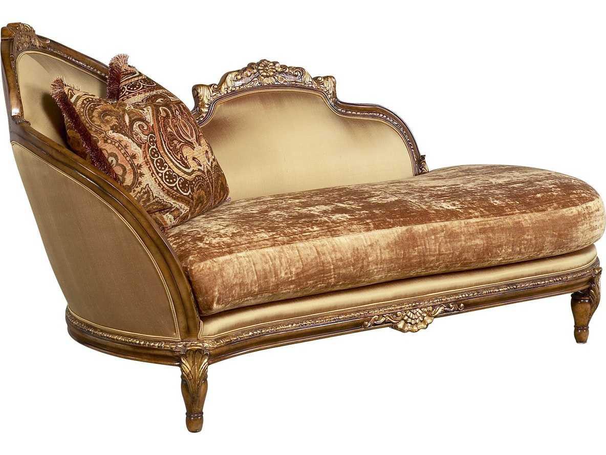 

    
Luxury Golden Beige Chenille Chaise Lounge Honey Oak Benetti's Felisa Classic
