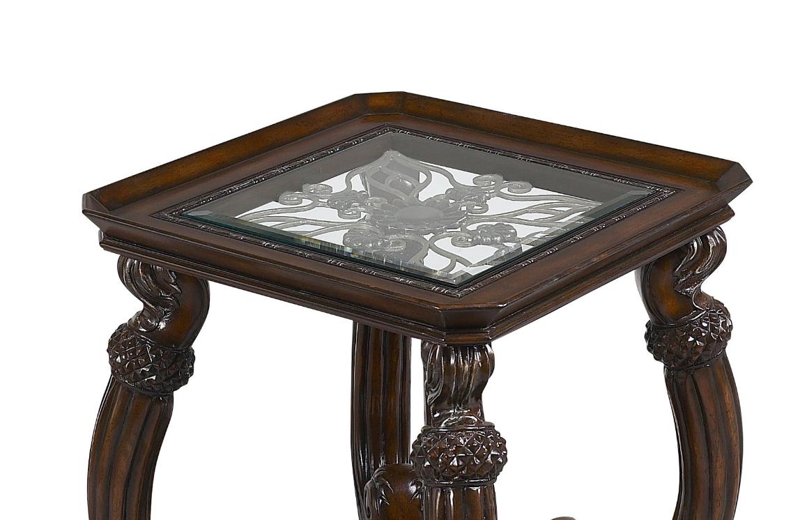 

    
Benetti's Luna Luxury Golden Brown Finish Square End Table Wood Trim
