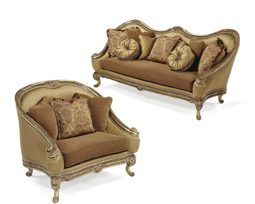 

                    
Benetti Furniture Maribella Sofa Set Antique Brass Chenille Purchase 
