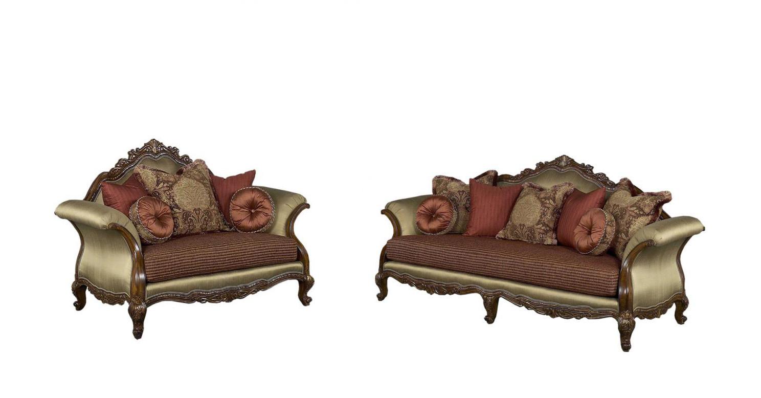 

    
Luxury Silk Chenille Solid Wood Formal Sofa Set 2Pcs Benetti's Regalia Classic
