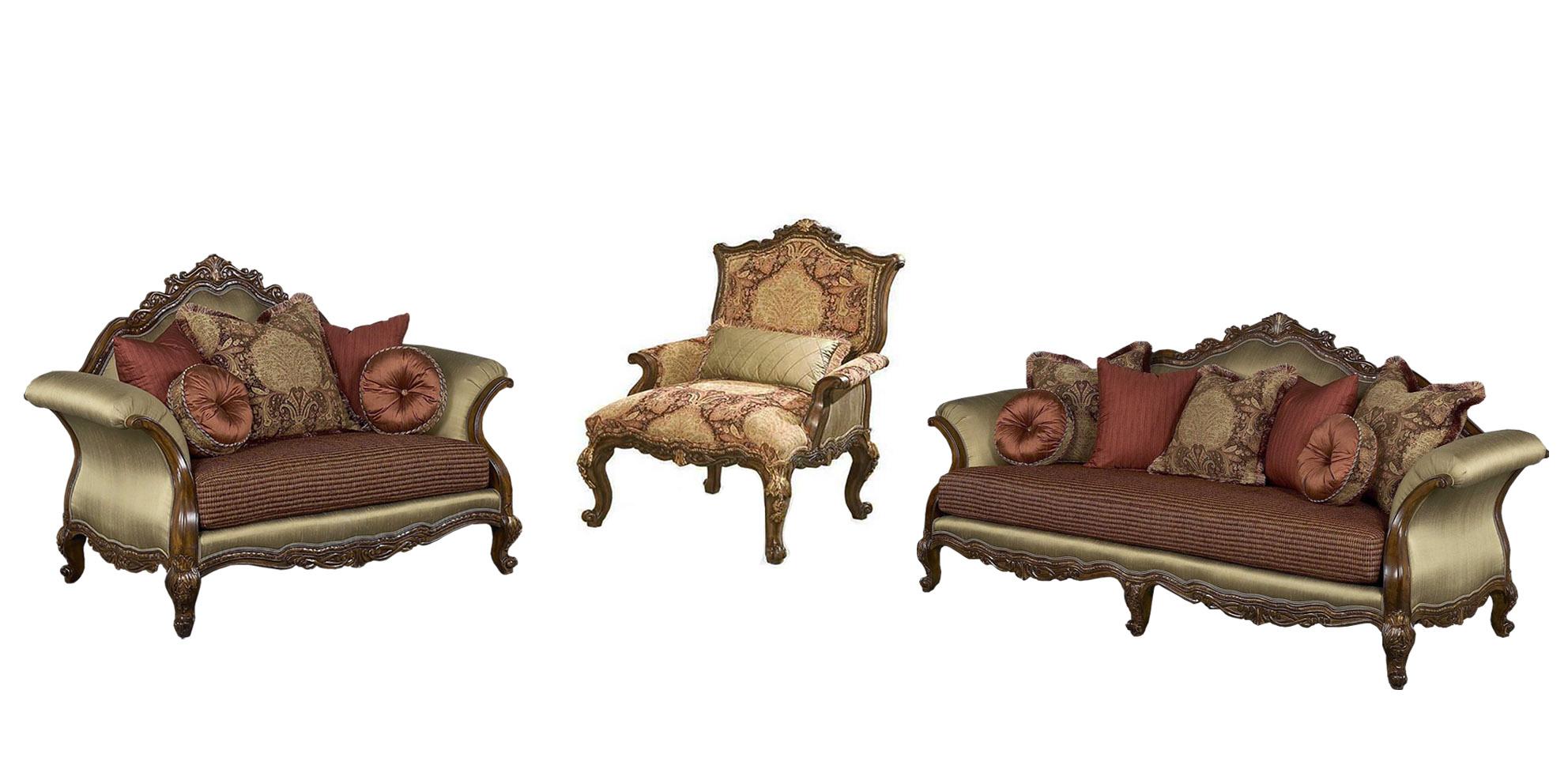 

    
Luxury Silk Chenille Solid Wood Formal Sofa Set 3Pcs Benetti's Regalia Classic
