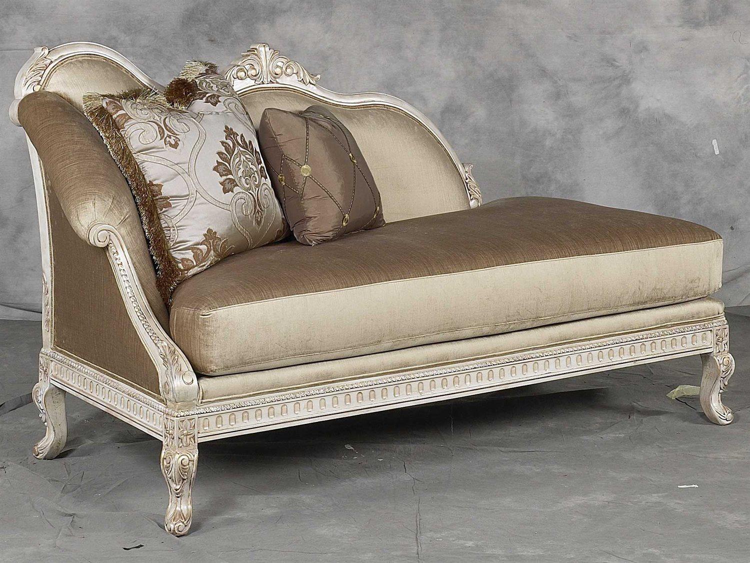 

    
Golden Pearl Chenille Silver Gold Wood Chaise Lounge Benetti's Perla Traditional
