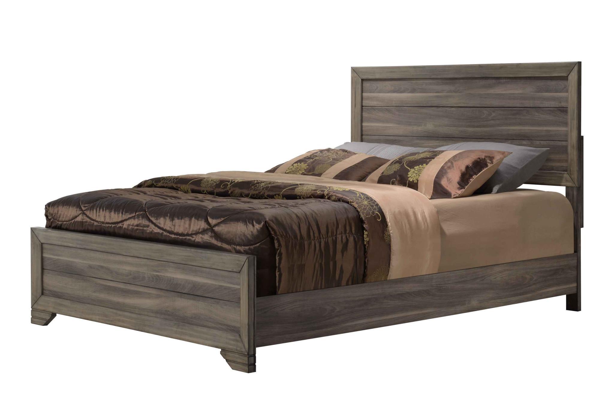 Contemporary, Traditional Panel Bedroom Set Asheville 1651-DM-3PC in Driftwood 