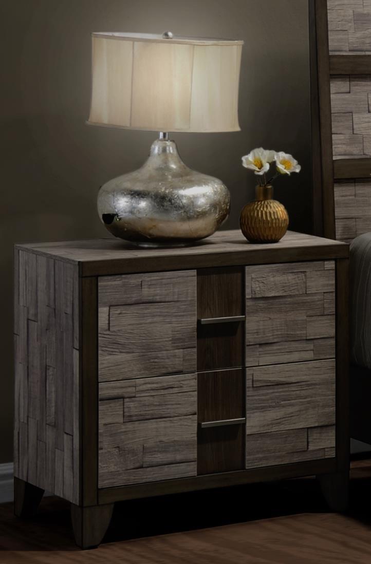 

    
Bernards Furniture Henderson Panel Bedroom Set Walnut/Mocha/Light Walnut Henderson-1617-110-EK-Set-4
