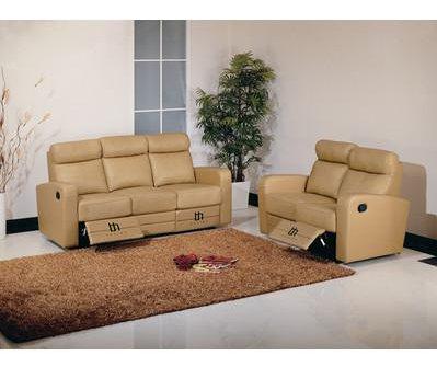 Contemporary Sofa and Loveseat Set Slope BH-Slope-Set-2 in Taupe Leather