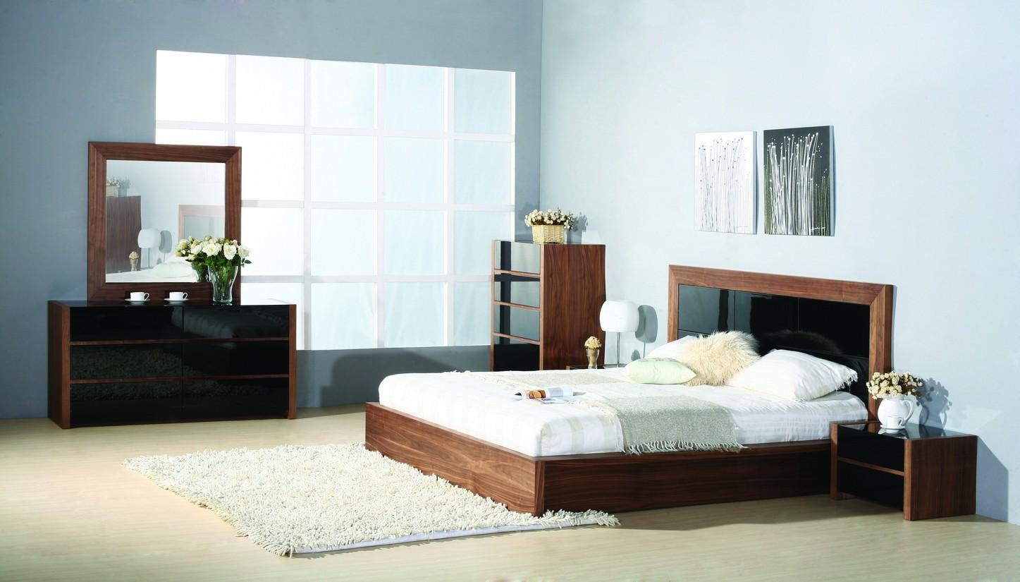 Contemporary Platform Bedroom Set Stark BHF-Stark-King-Set-5 in Walnut 