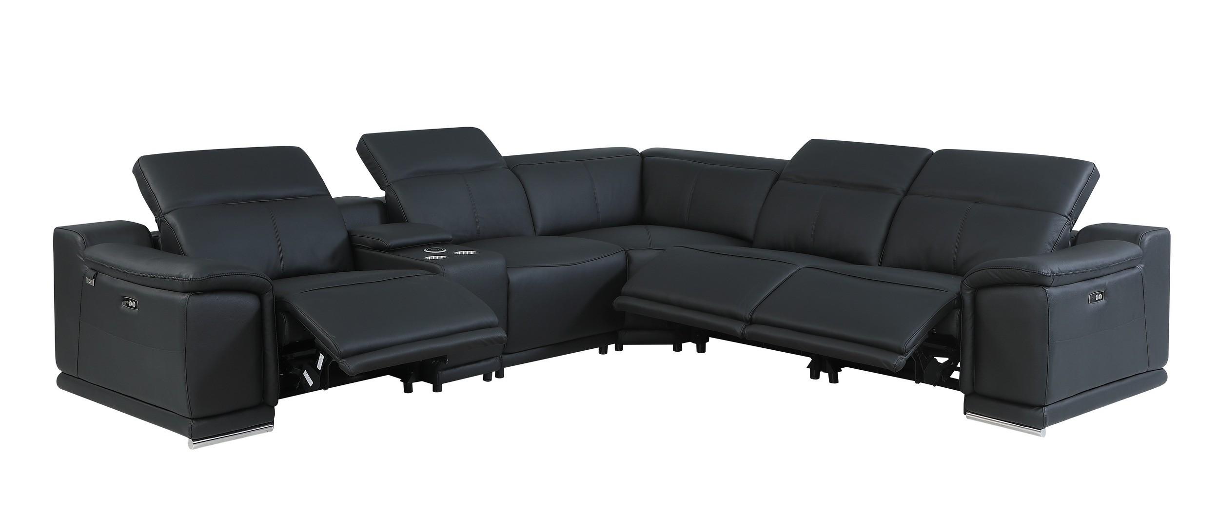 

    
BLACK 3-Power Reclining 6PC Sectional w/ 1-Console 9762 Global United
