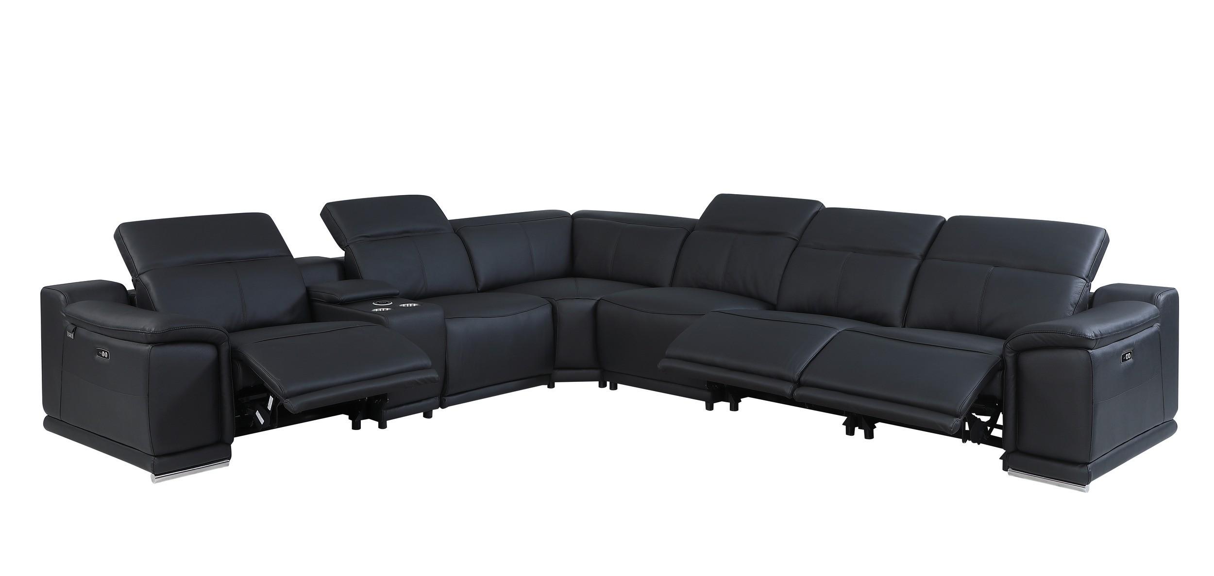 

    
BLACK 3-Power Reclining 7PC Sectional w/ 1-Console 9762 Global United
