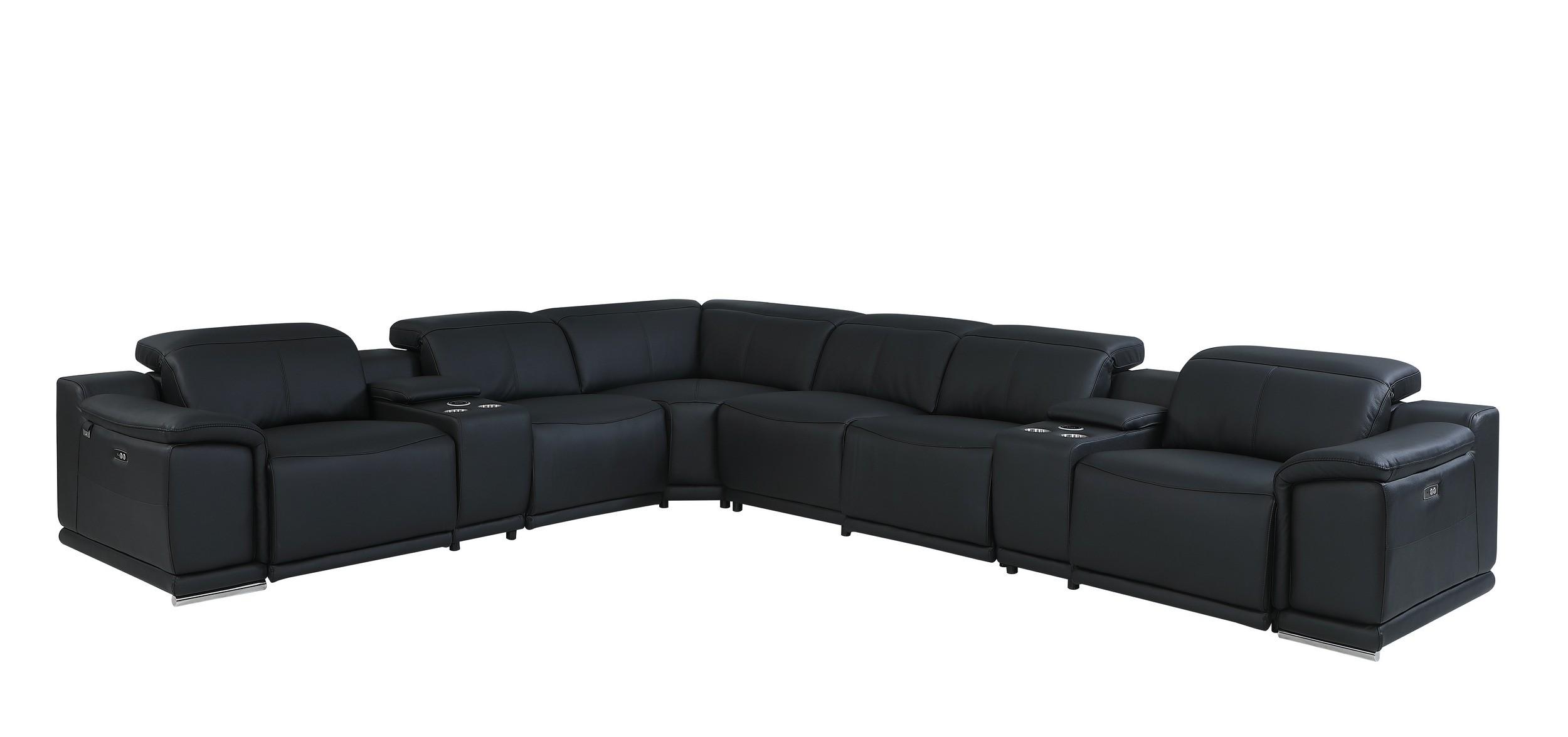 

    
BLACK 3-Power Reclining 8PC Sectional /w 2-Consoles 9762 Global United
