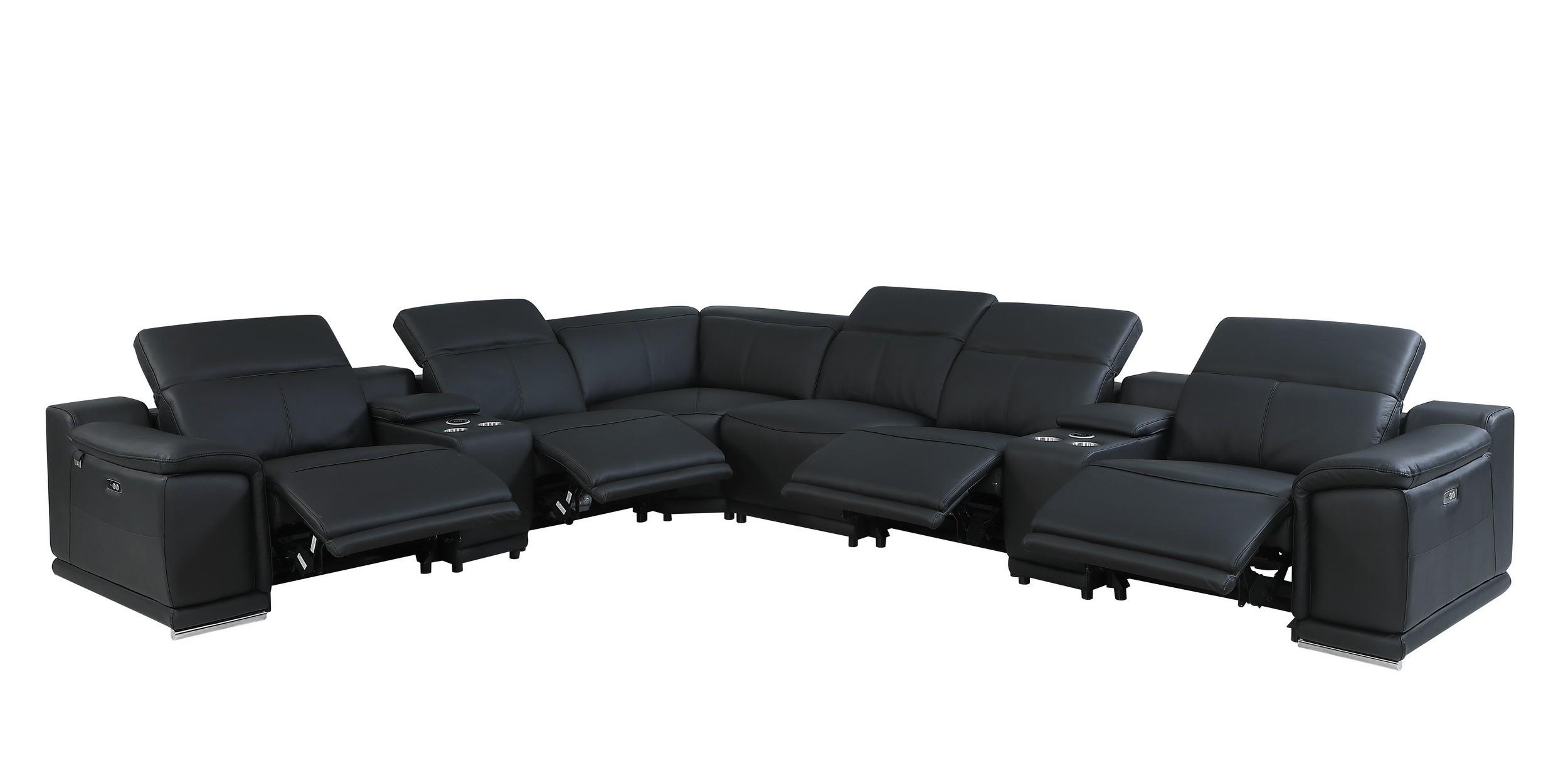 

    
BLACK 4-Power Reclining 8PC Sectional /w 2-Consoles 9762 Global United
