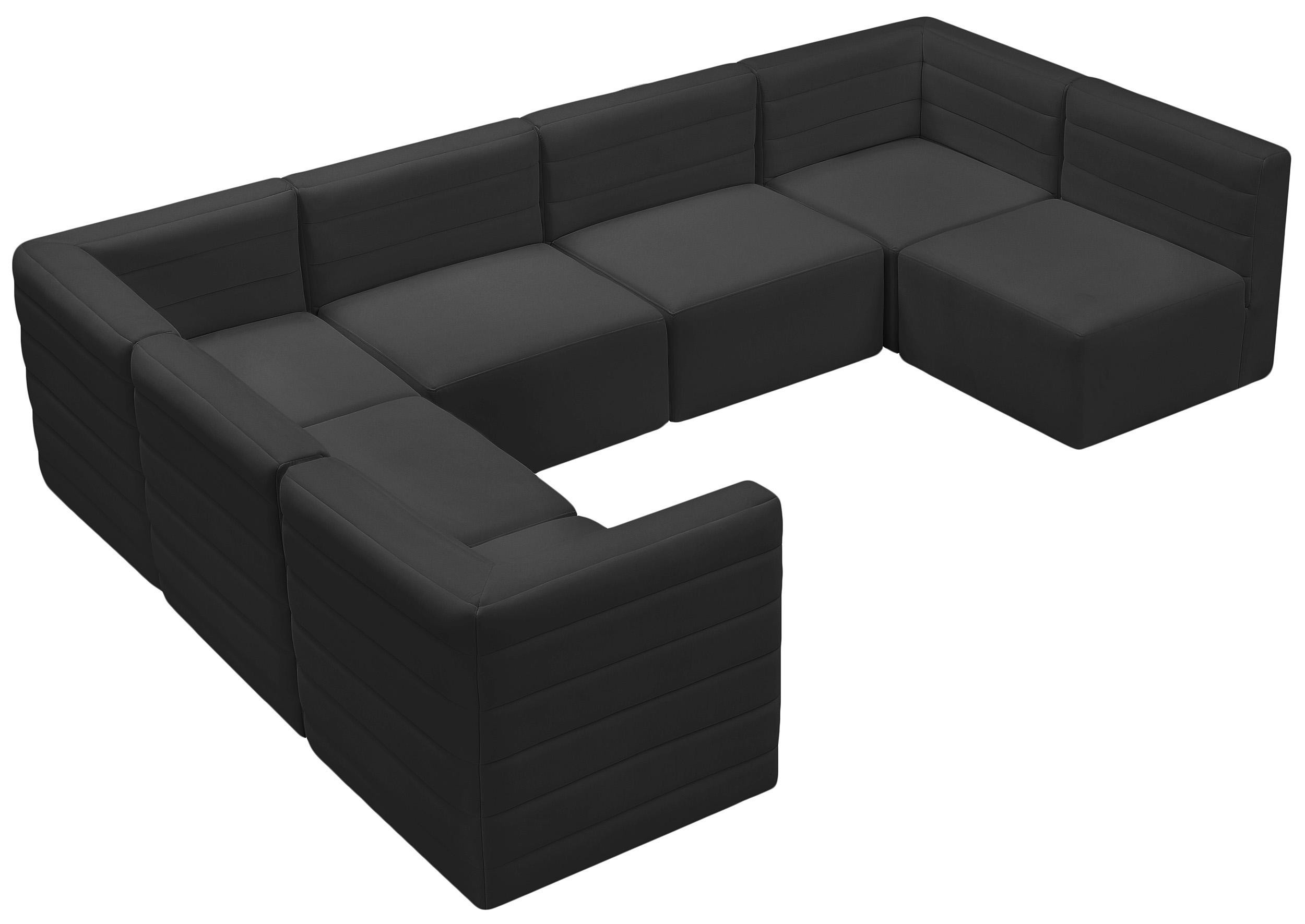

    
Black Velvet Modular Comfort Sectional Quincy 677Black-Sec7A Meridian Modern
