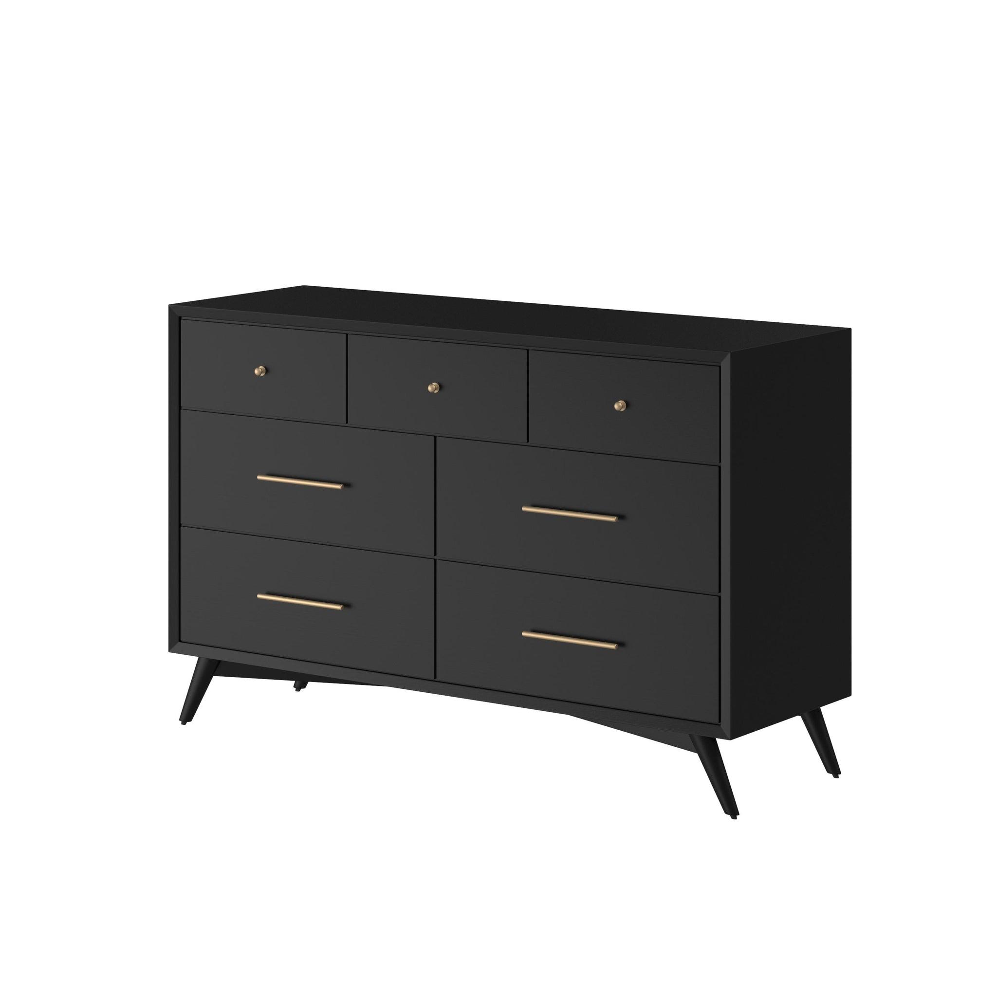 Contemporary Dresser Flynn Retro 966BLK-03 in Black 