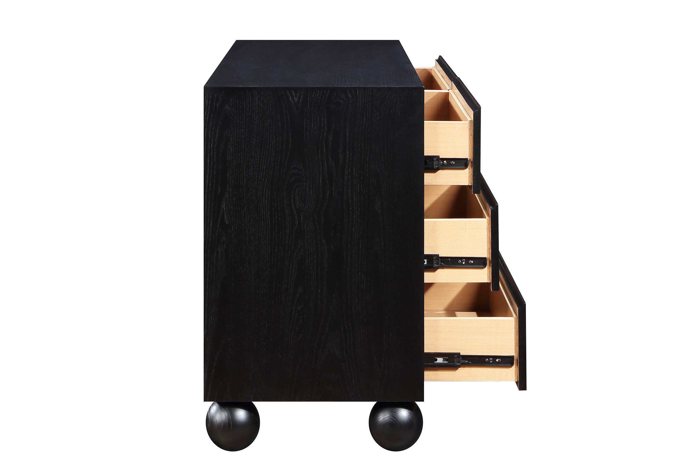 

    
Black Ash Wood 6 Drawers Dresser KentBlack-D Meridian Art Deco Modern
