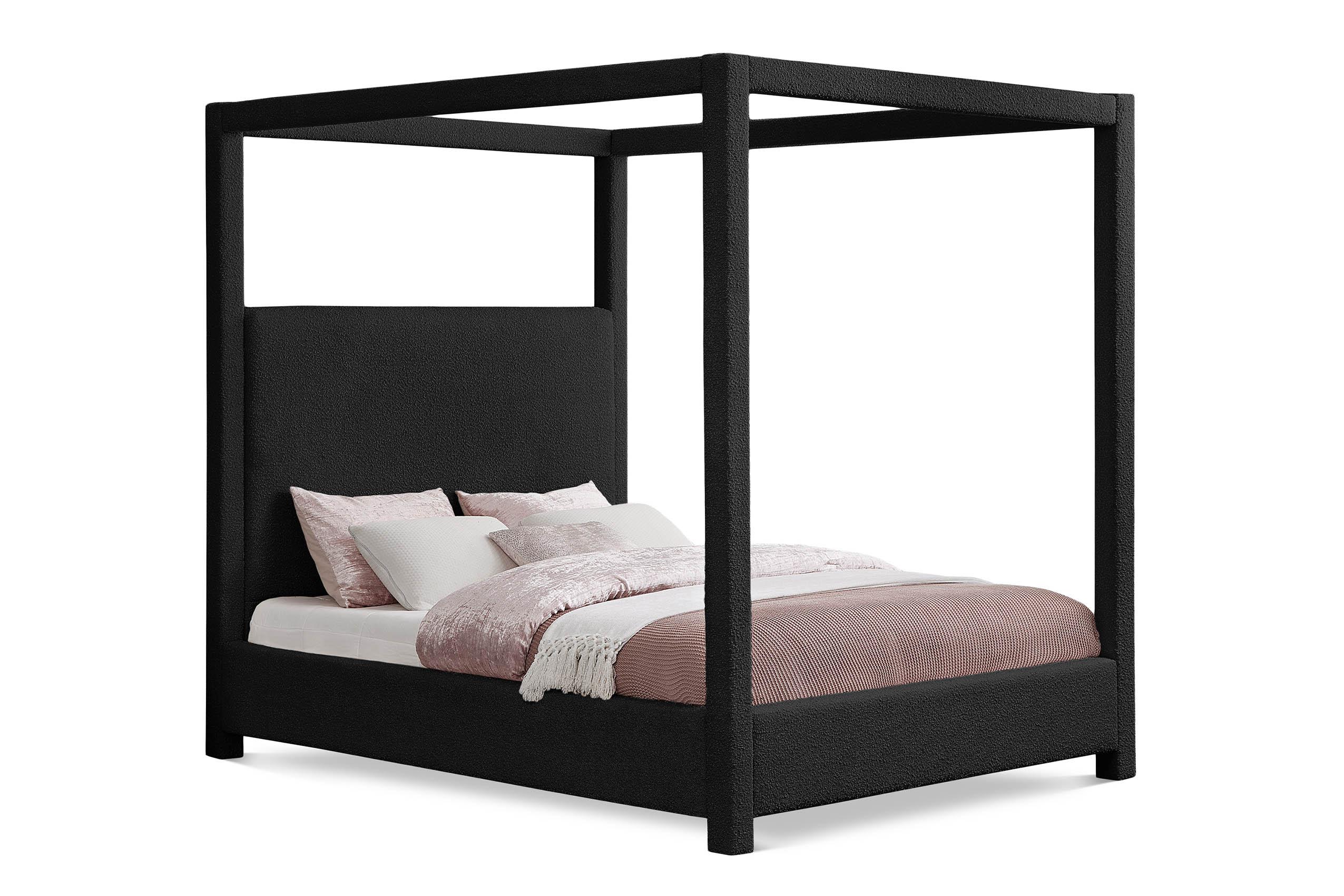 

    
Black Boucle Canopy King Bed EdenBlack-K Meridian Modern Contemporary
