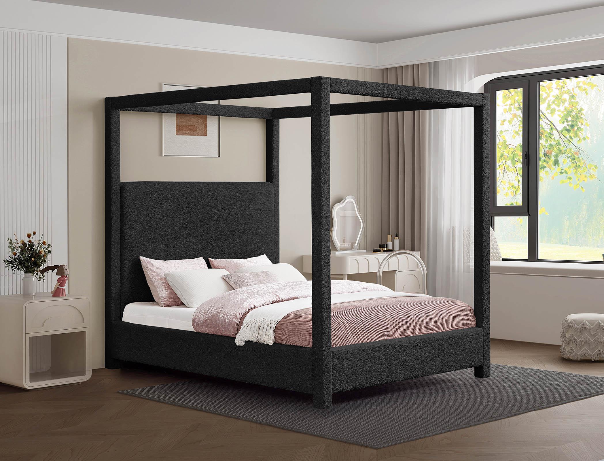

    
Black Boucle Canopy King Bed EdenBlack-K Meridian Modern Contemporary
