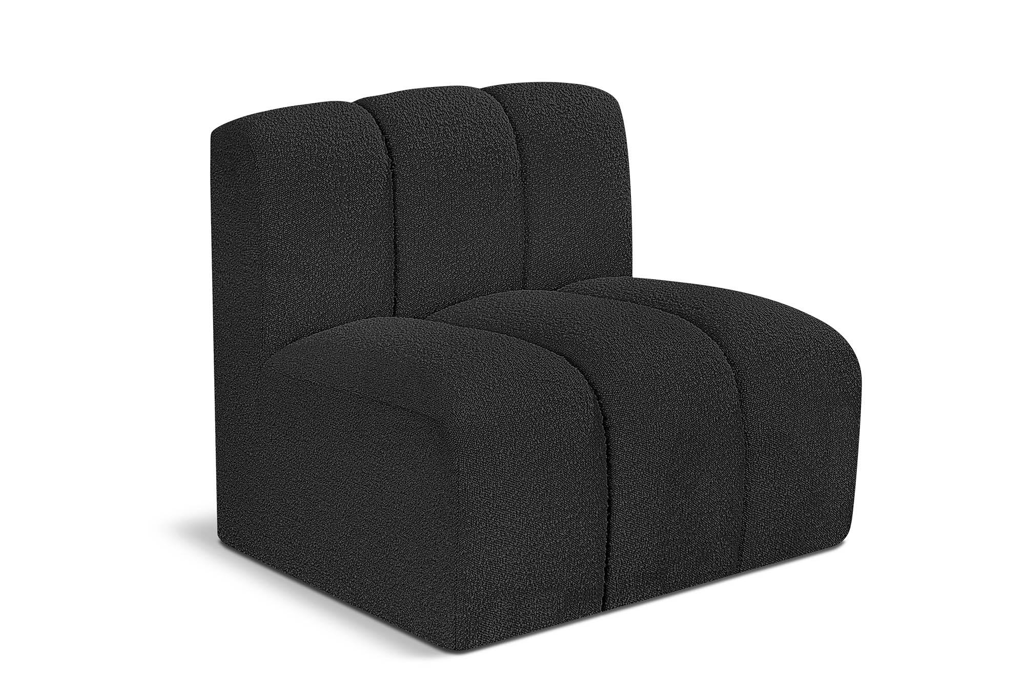 

    
Black Boucle Channel Tufted Modular Chair ARC 102Black-ST Meridian Contemporary
