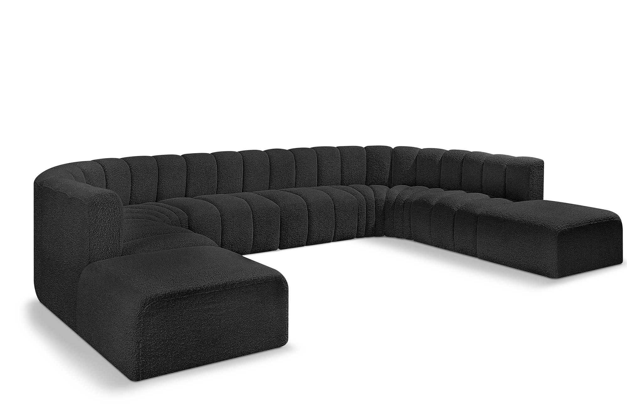 

    
Black Boucle Channel Tufted Modular Sectional ARC 102Black-S10A Meridian Modern
