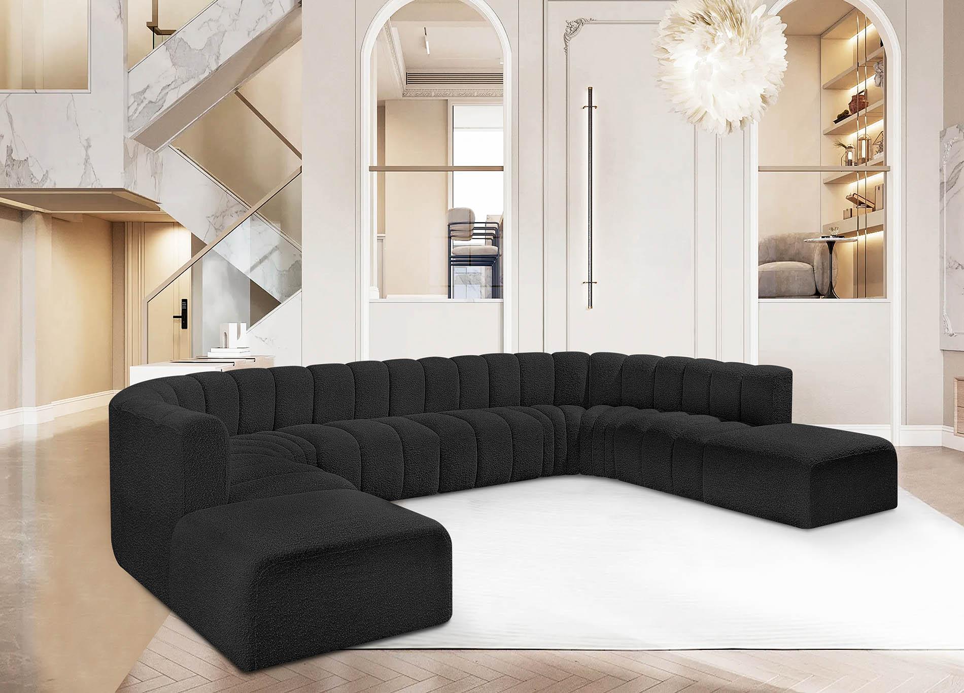 

    
Black Boucle Channel Tufted Modular Sectional ARC 102Black-S10A Meridian Modern
