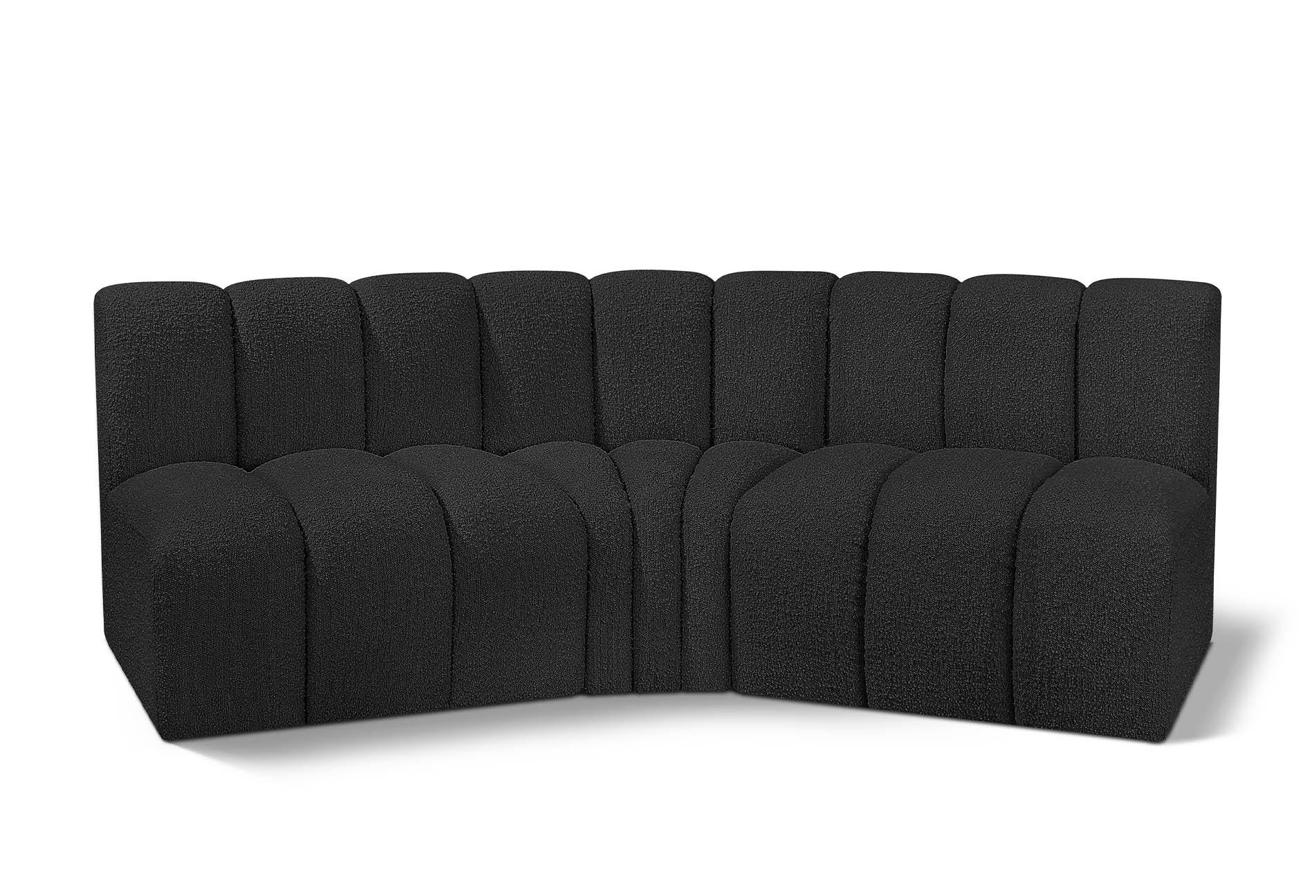 

        
Meridian Furniture ARC 102Black-S3B Modular Sectional Sofa Black Boucle 094308297187

