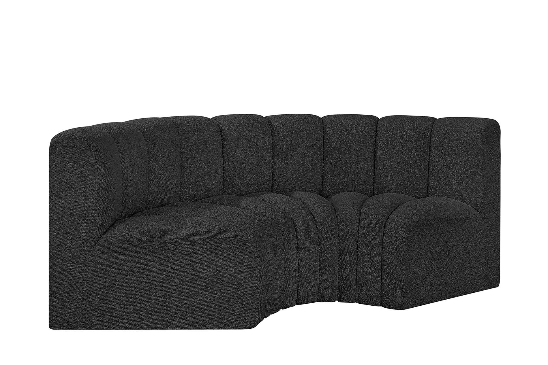 

        
Meridian Furniture ARC 102Black-S3C Modular Sectional Sofa Black Boucle 094308297194
